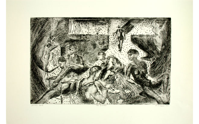 TV Dinner (etching) 2006 Stanley Picker Gallery Collection