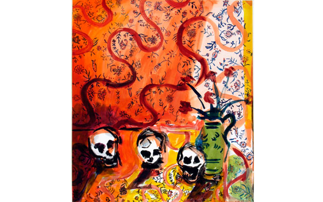 Still Life with Skulls (watercolour) 2003 Stanley Picker Gallery Collection