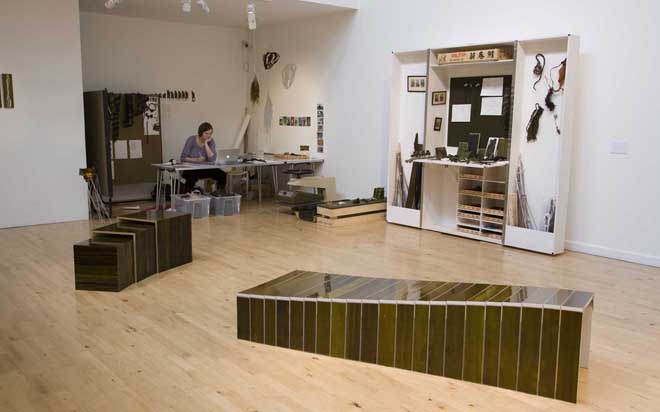 Julia Lohmann in residence in the gallery 2010