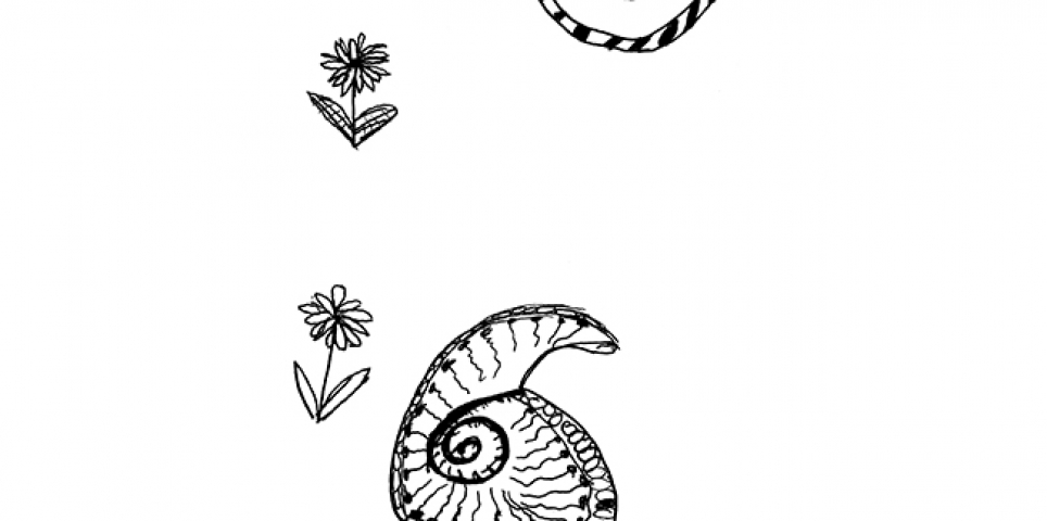 Eloise - Original seashell and floral design in ink pen, inspired by an Interior Design graduate's textiles for a Margate residence.