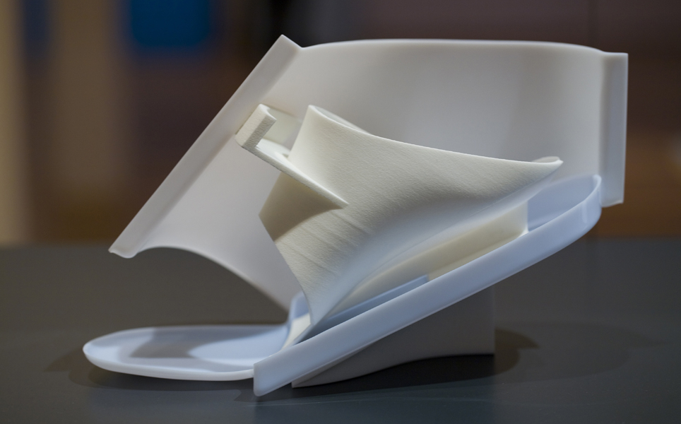 Marloes ten Bhömer A Measurable Factor Sets the Conditions of its Operation (2013) rapid prototyped nylon and polystyrene plastic. Photography Ellie Laycock