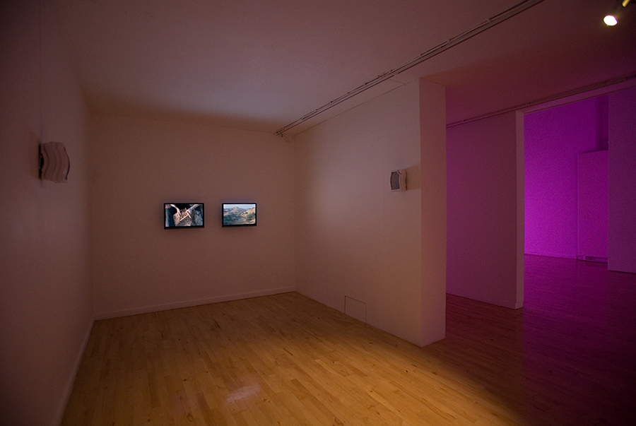 Mike Marshall No Love No Hate (dual channel video installation) (2009) installation view. Photography Ellie Laycock